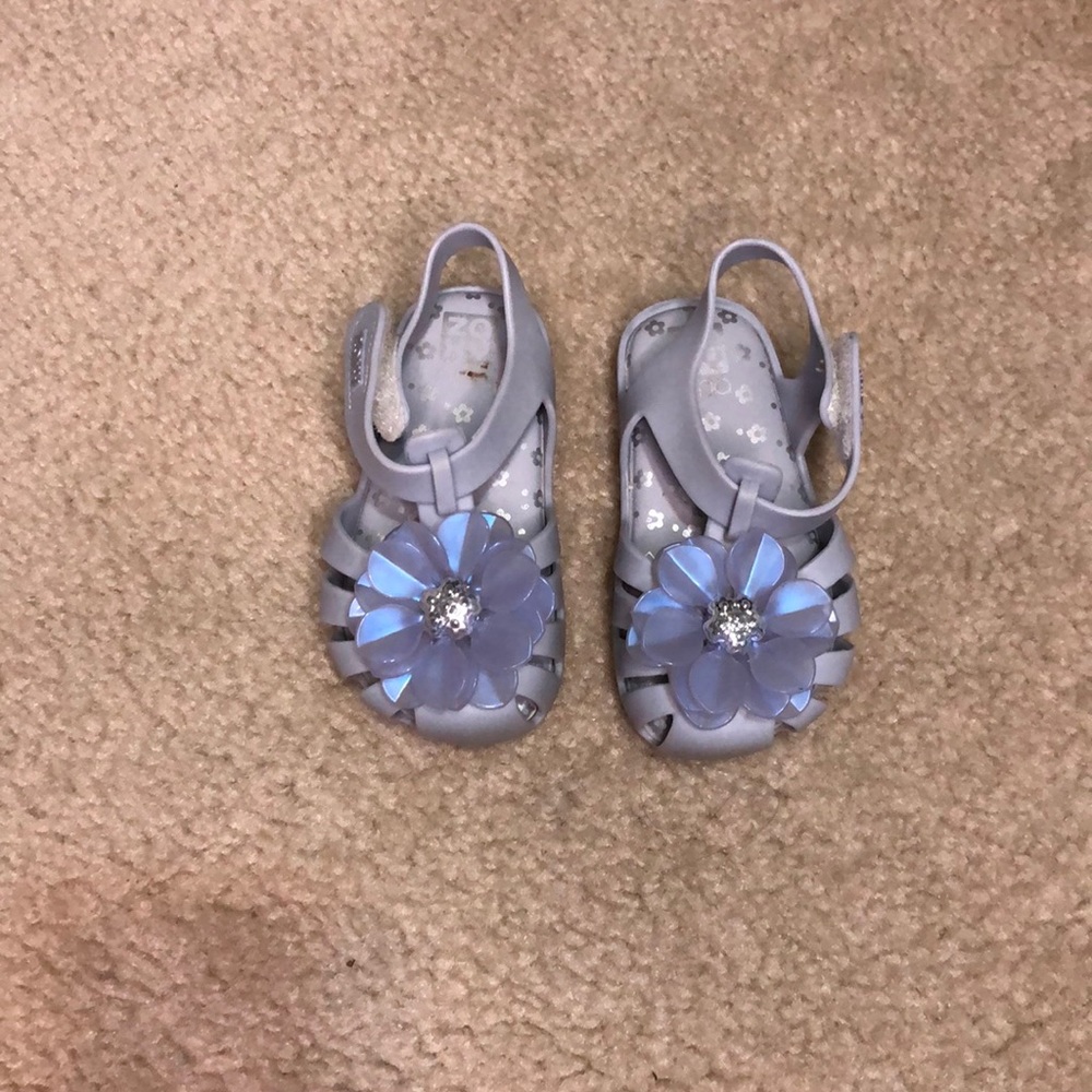 Baby Girls Purple Floral Zaxy Jelly Sandals - Size 6